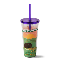 Saskatchewan Plastic Straw Tumbler 24oz
