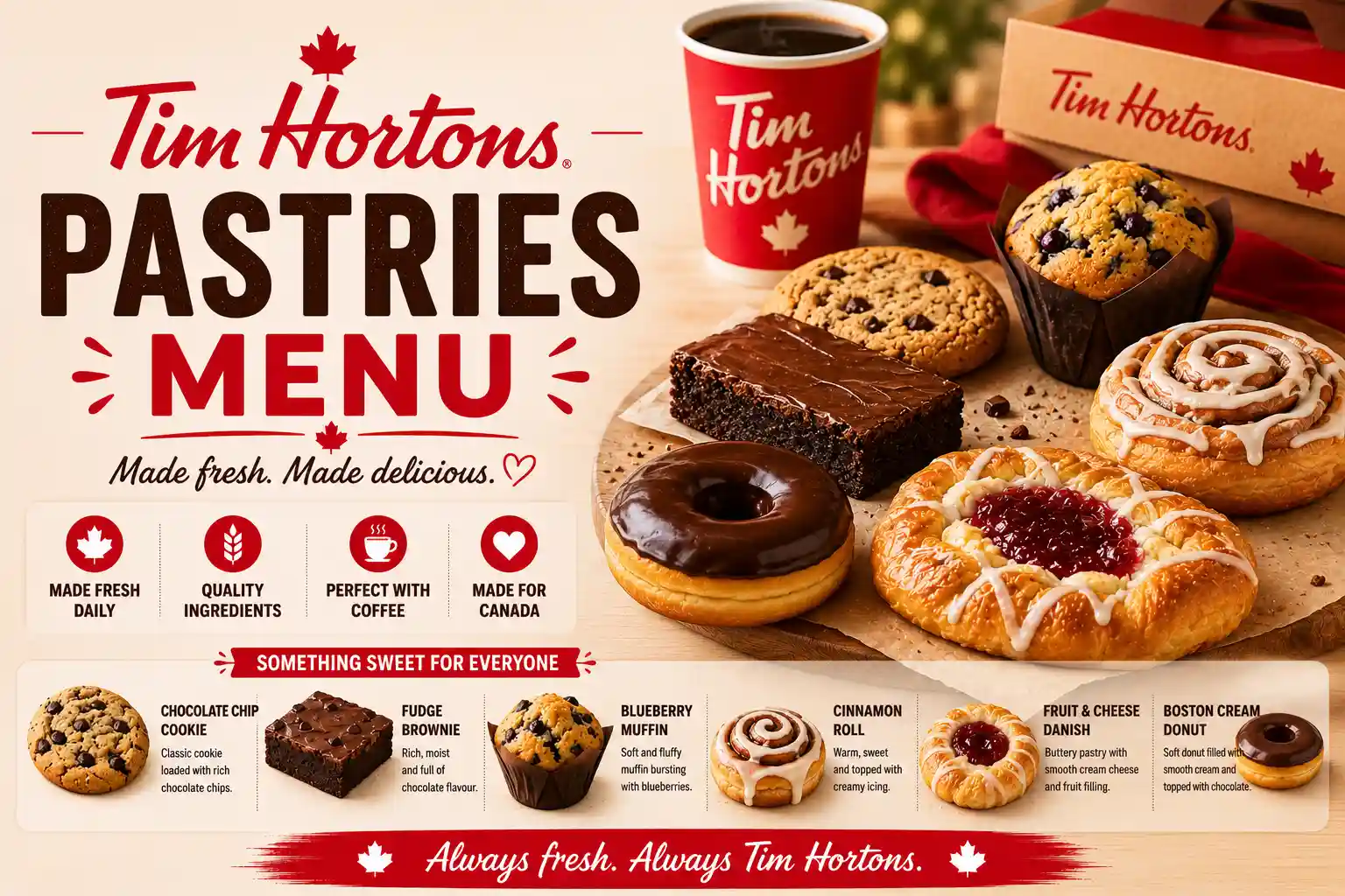 Tim Hortons Pastries Menu Canada