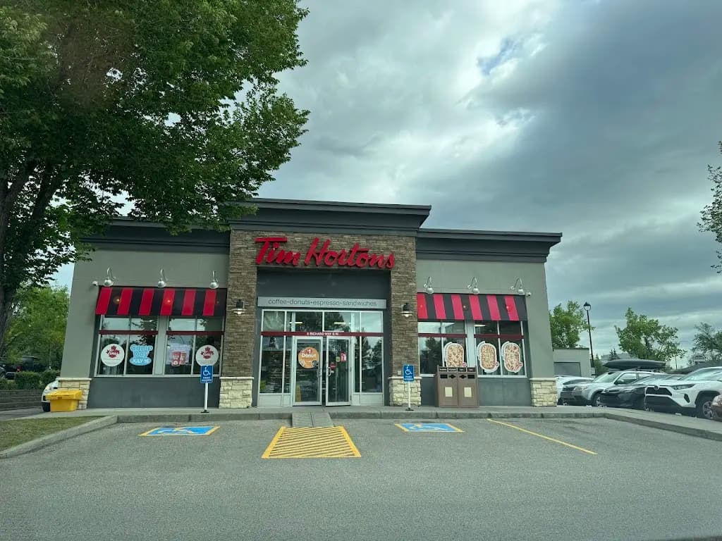 Tim Hortons storefront and interior at 6 Richard Way Sw, Calgary, AB