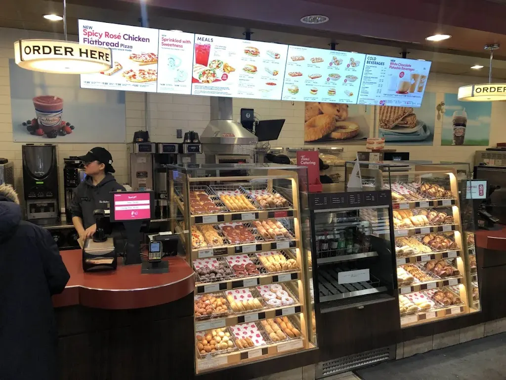 Tim Hortons storefront and interior at 615 Macleod Trail Se, Calgary, AB