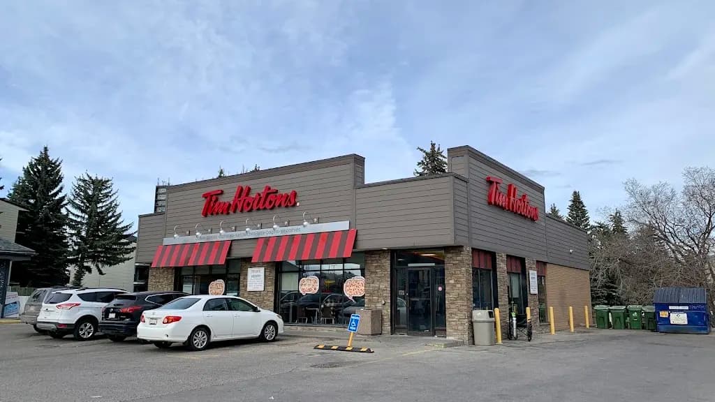Tim Hortons storefront and interior at 1820b Uxbridge Rd Nw, Calgary, AB