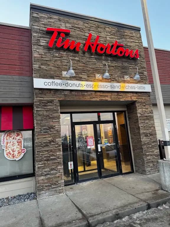 Tim Hortons storefront and interior at 4705 16th Ave Nw, Calgary, AB