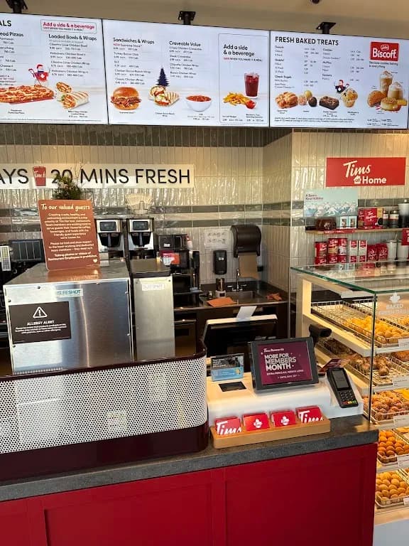 Tim Hortons storefront and interior at 6110 64 Homestead Gate Ne, Calgary, AB