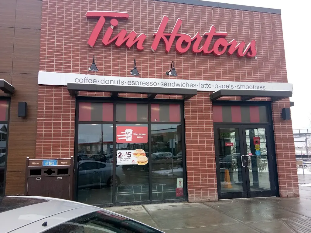 Tim Hortons storefront and interior at Unit 200 -1625 210 Avenue S.e., Calgary, AB