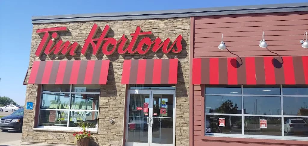 Tim Hortons storefront and interior at 6803 51st St, Cold Lake, AB