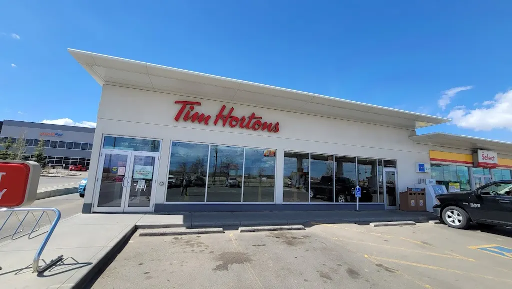 Tim Hortons storefront and interior at 6120 50th St Nw, Edmonton, AB