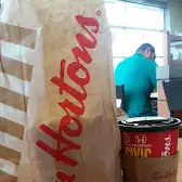Tim Hortons storefront and interior at 10221 170th St, Edmonton, AB