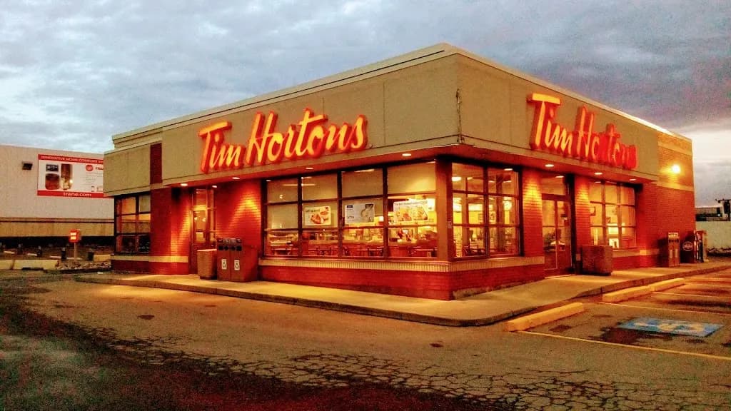 Tim Hortons storefront and interior at 11104 184 St Nw, Edmonton, AB