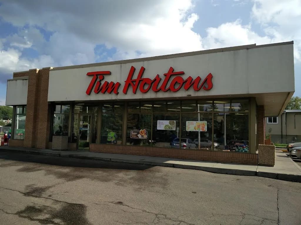 Tim Hortons storefront and interior at 13015 118th Ave Nw, Edmonton, AB