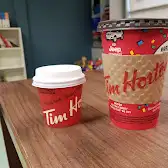 Tim Hortons storefront and interior at 13831 127th St, Edmonton, AB