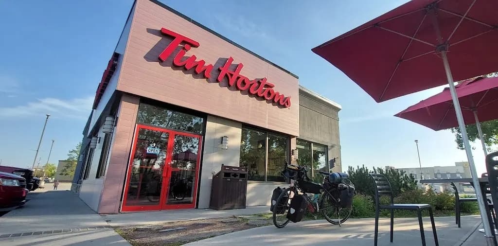Tim Hortons storefront and interior at 201 54 St, Edson, AB