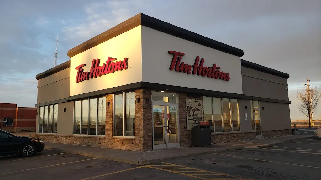 Tim Hortons storefront and interior at 2010 8th Ave, Fort Macleod, AB