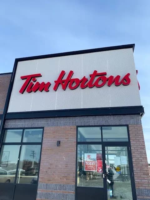 Tim Hortons storefront and interior at 215 3rd St E, Fox Creek, AB