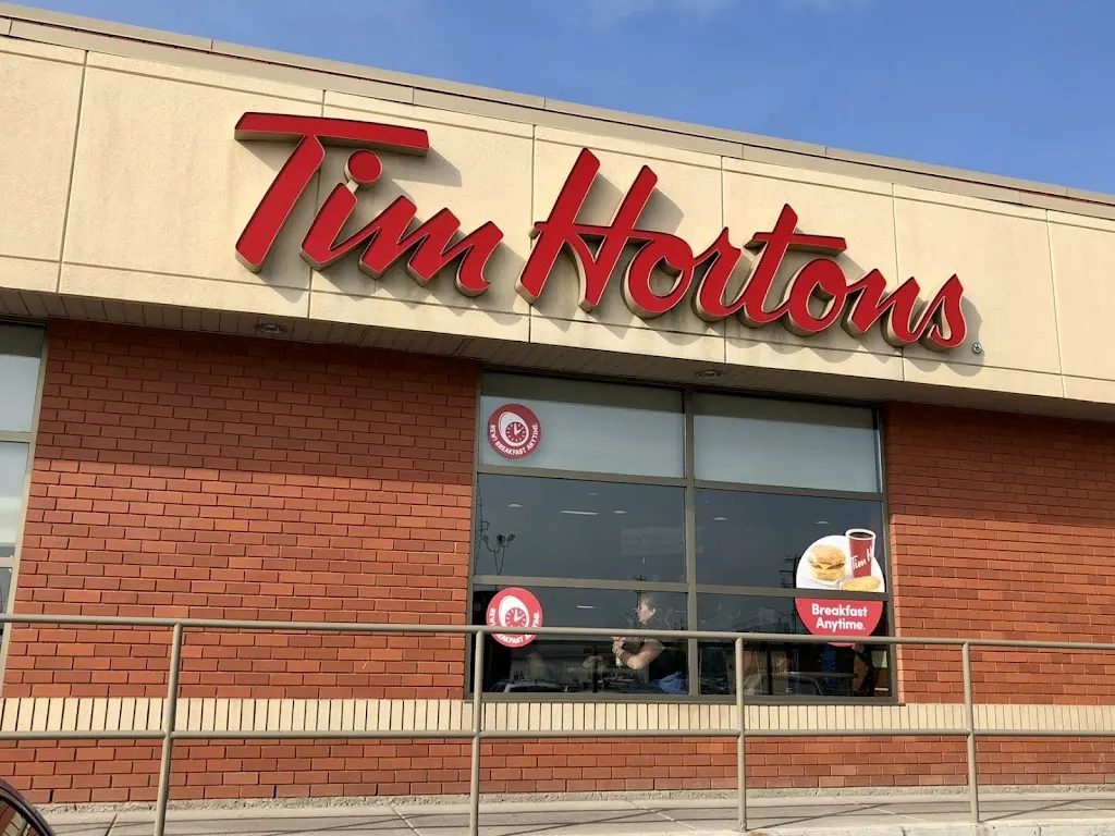 Tim Hortons storefront and interior at 520 Carmichael Lane, Hinton, AB
