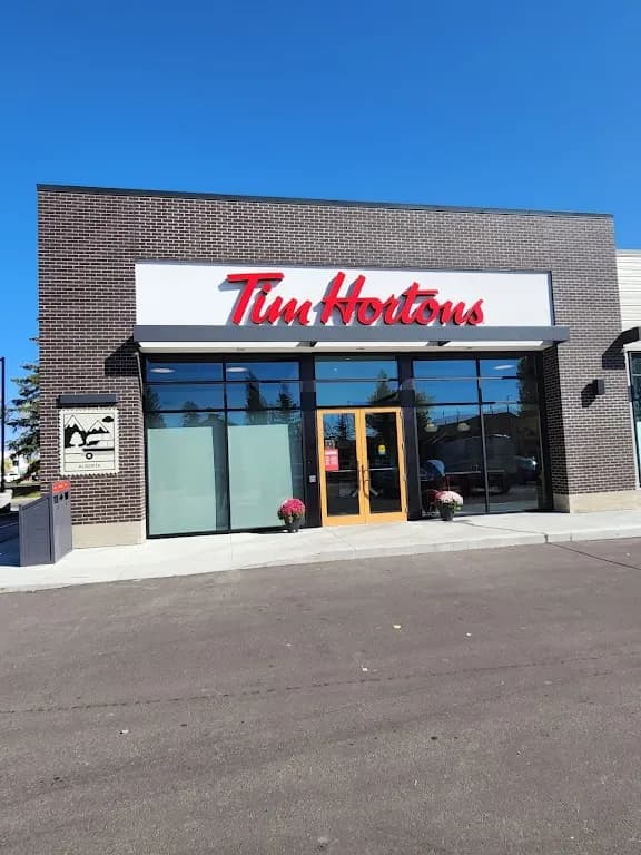 Tim Hortons storefront and interior at 43 - Athapaskan Dr, Leduc, AB