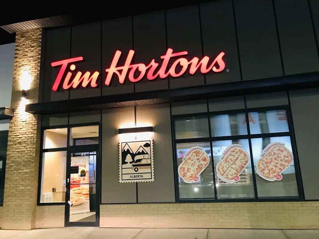 Tim Hortons storefront and interior at 4819 42 Ave, Mayerthorpe, AB