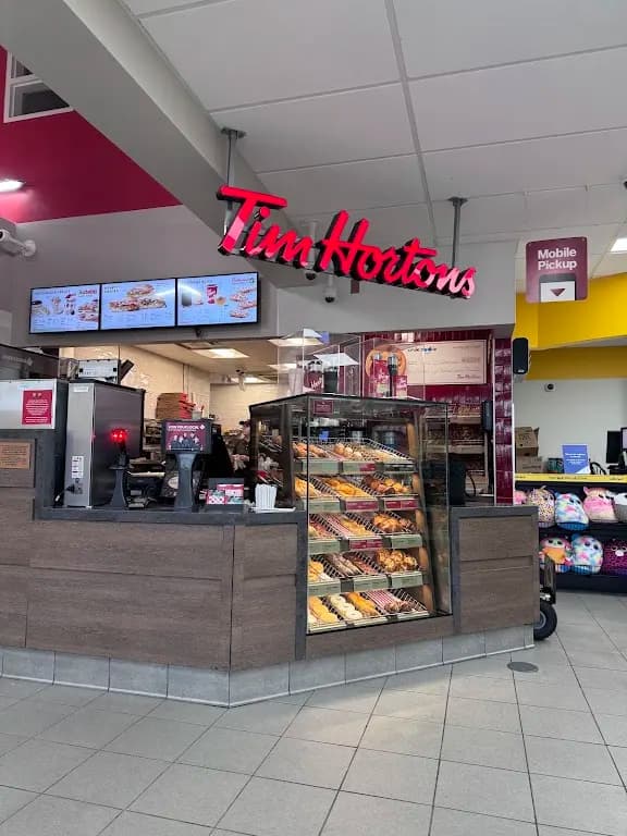 Tim Hortons storefront and interior at 5114 46th Ave, Tofield, AB