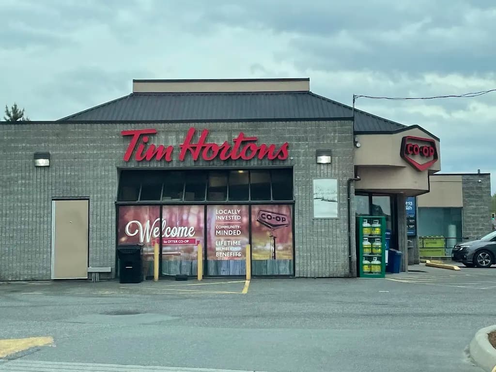 Tim Hortons storefront and interior at 2935 Blue Jay Rd, Abbotsford, BC