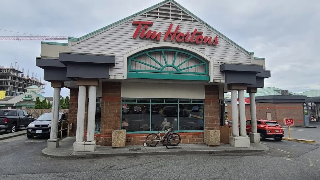 Tim Hortons storefront and interior at 465 Merecroft Rd, Campbell River, BC