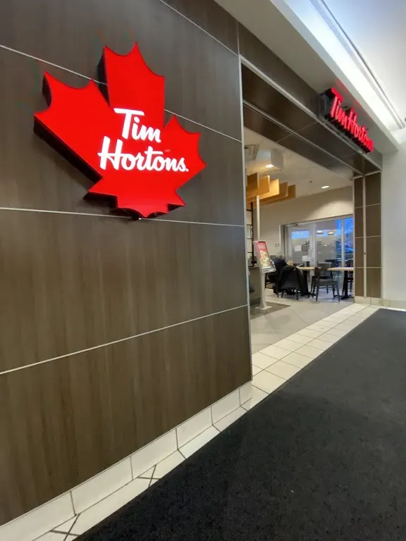 Tim Hortons storefront and interior at 2929 Barnet Hwy, Coquitlam, BC