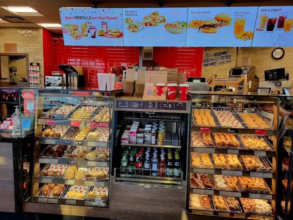 Tim Hortons storefront and interior at 1500 Cranbrook St North, Cranbrook, BC