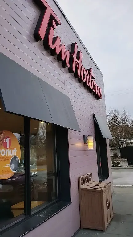 Tim Hortons storefront and interior at 166 Trunk Rd, Duncan, BC