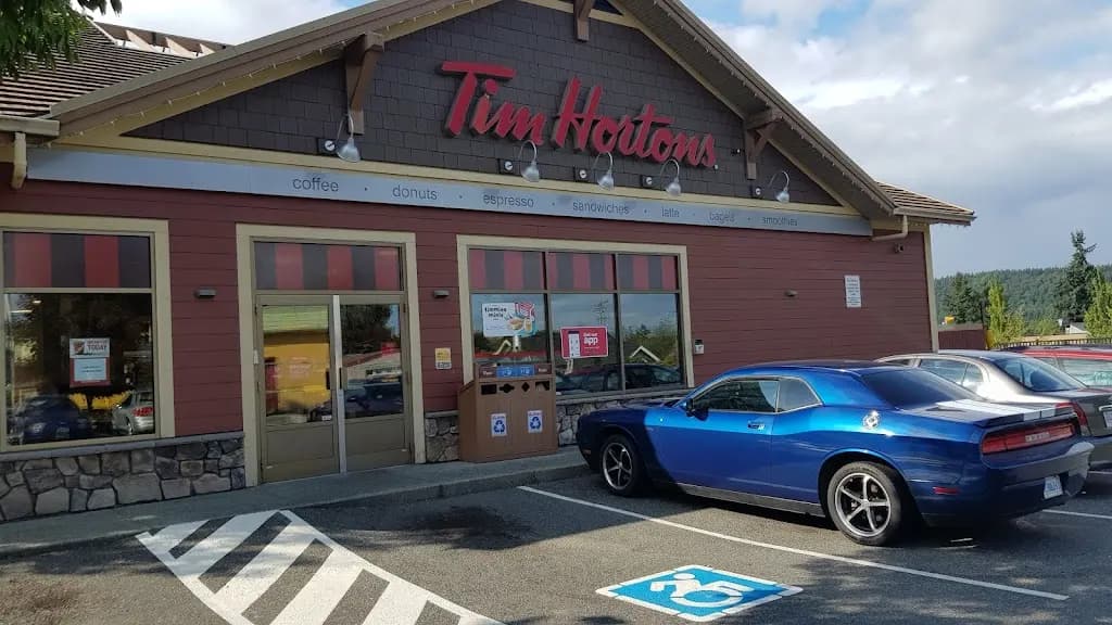 Tim Hortons storefront and interior at 1115 1st Ave, Ladysmith, BC