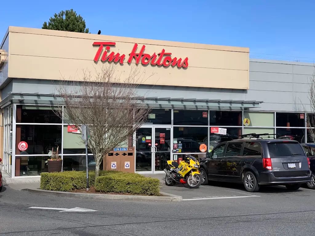 Tim Hortons storefront and interior at 4575 Uplands Dr, Nanaimo, BC