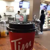 Tim Hortons storefront and interior at 4440 West Saanich Rd, Saanich, BC