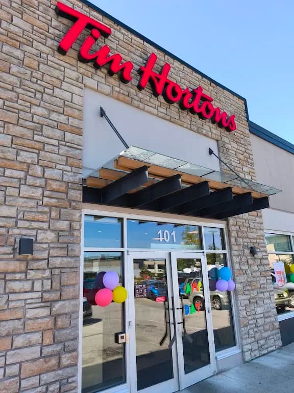 Tim Hortons storefront and interior at 2711 192nd St, Surrey, BC