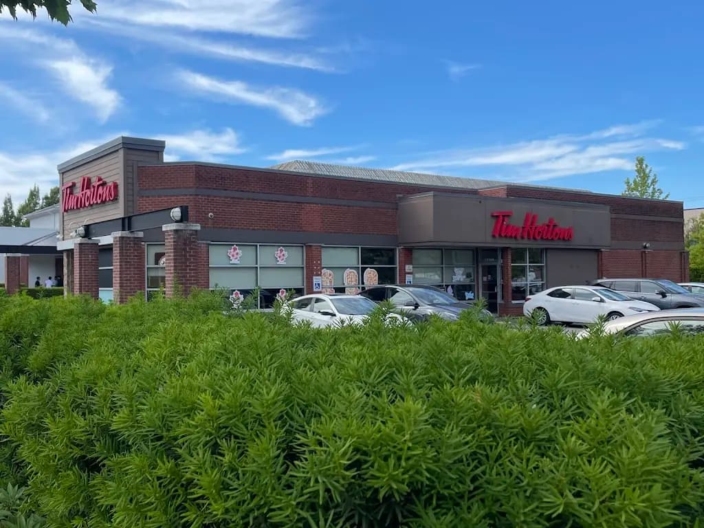 Tim Hortons storefront and interior at 12169 72nd Ave, Surrey, BC