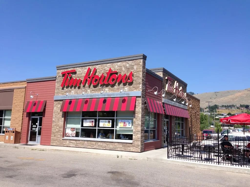 Tim Hortons storefront and interior at 5205 25th Ave, Vernon, BC
