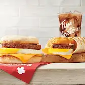 Tim Hortons storefront and interior at 161 Centre Ave E, Altona, MB