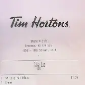 Tim Hortons storefront and interior at 1655 18th St, Brandon, MB