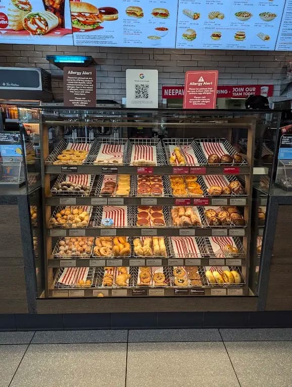 Tim Hortons storefront and interior at 10 Main St. Box 160, Neepawa, MB