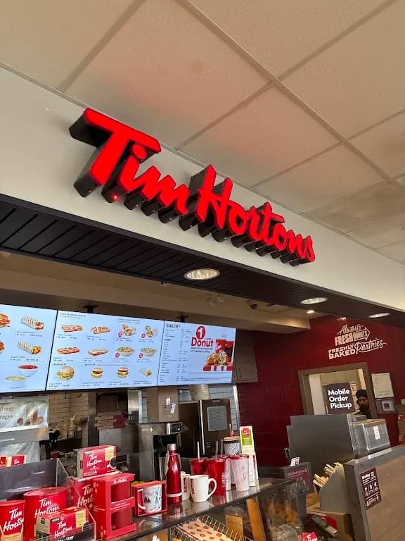 Tim Hortons storefront and interior at 34 Provincial Highway #3, Oak Bluff, MB
