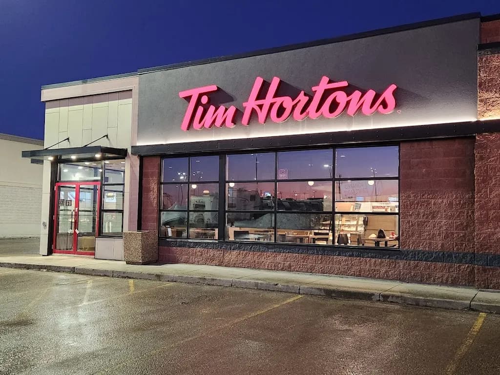 Tim Hortons storefront and interior at 141 Pth 12 North, Steinbach, MB