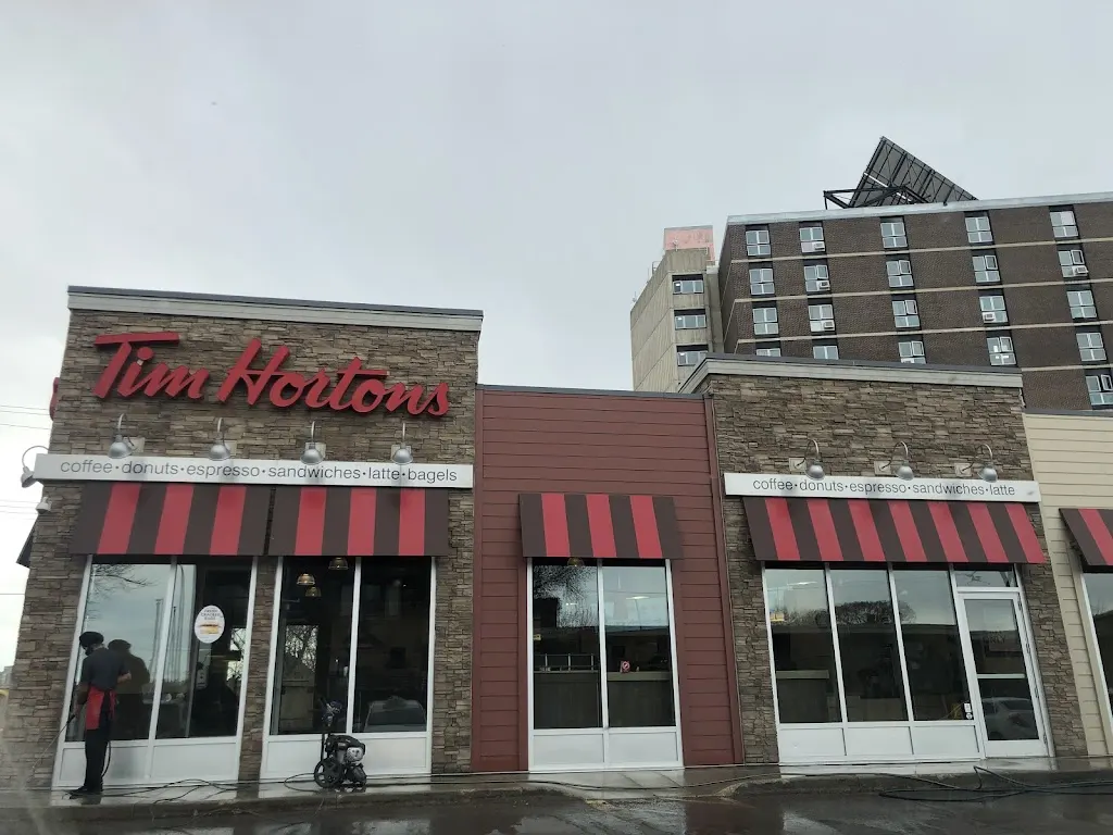 Tim Hortons storefront and interior at 188 Isabel St, Winnipeg, MB