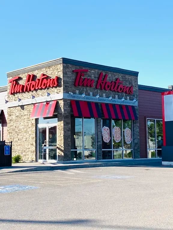 Tim Hortons storefront and interior at 854 Nairn Avenue, Winnipeg, MB