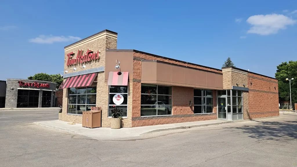 Tim Hortons storefront and interior at 1510 Pembina Hwy, Winnipeg, MB