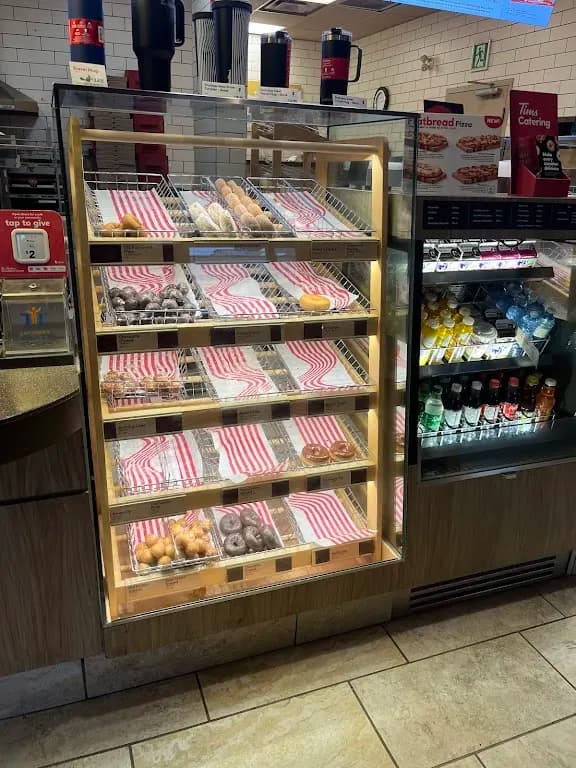 Tim Hortons storefront and interior at 1750 Plessis Rd, Winnipeg, MB