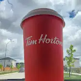Tim Hortons storefront and interior at 1848 Main St, Winnipeg, MB