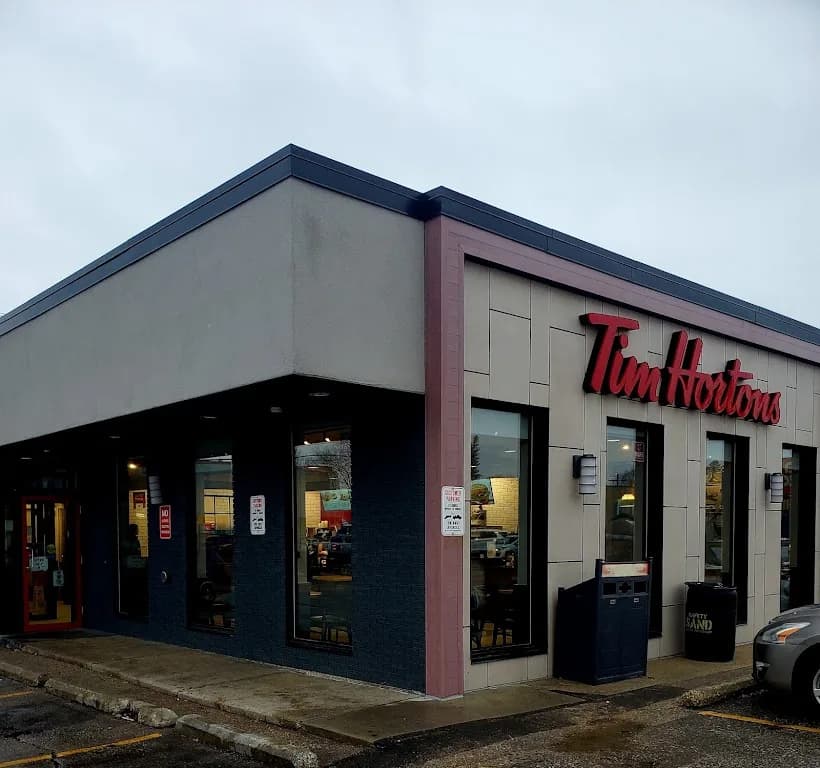 Tim Hortons storefront and interior at 1877 Portage Ave, Winnipeg, MB
