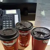Tim Hortons storefront and interior at 2 Hub Lane, Moncton, NB