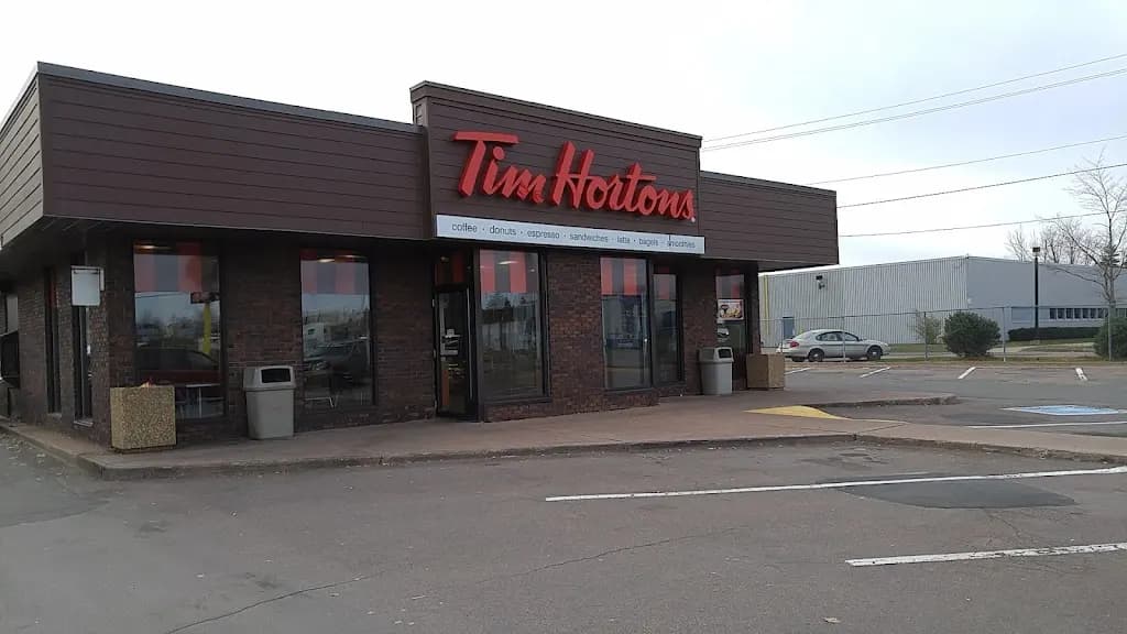 Tim Hortons storefront and interior at 750 St George Blvd, Moncton, NB