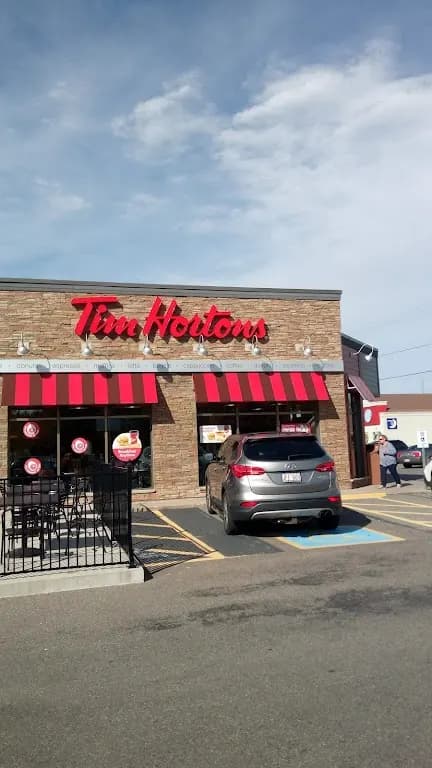 Tim Hortons storefront and interior at 173 Hampton Rd, Rothesay, NB