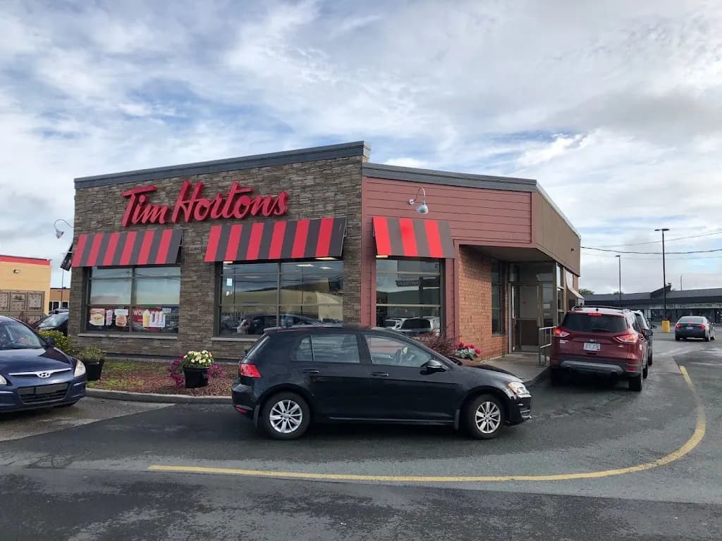 Tim Hortons storefront and interior at 30 Ropewalk Lane, St John's, NL