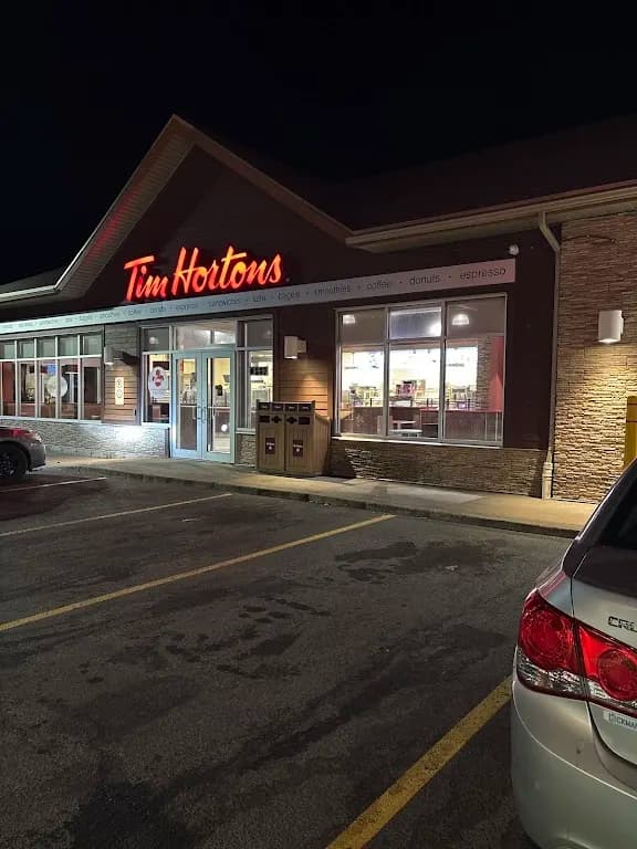 Tim Hortons storefront and interior at 679 Trans Canada Hwy, Whitbourne, NL