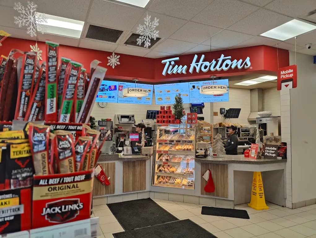 Tim Hortons storefront and interior at Highway 10 At Witless Bayline, Witless Bay, NL