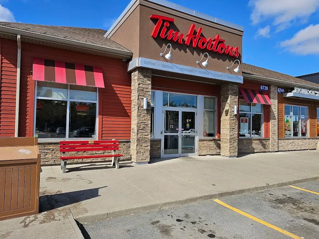 Tim Hortons storefront and interior at 6739 Highway #2, Enfield, NS